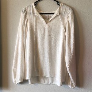 LOFT by Ann Taylor White Lacey Top